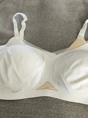 Honeylove White Bra with Nude Mesh Accents 3X